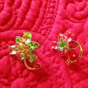 Swarovski Green and Pink Earring